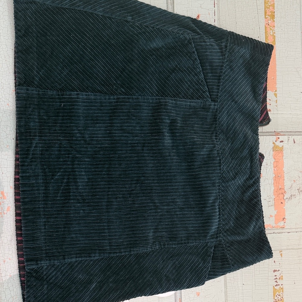 Anthropologie Dark Green Corduroy Skirt